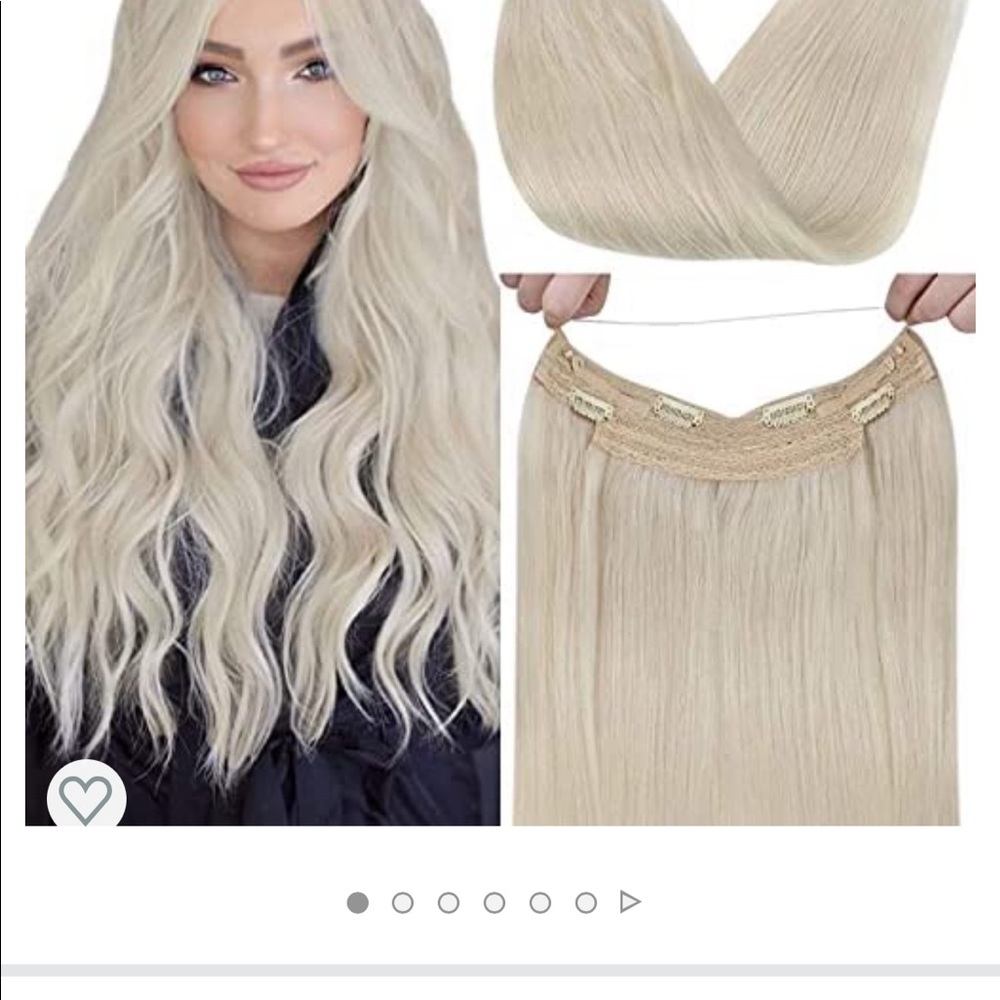 Extensions 18inch Platinum Blonde Clip in 1 Extension Real Human Hair 60A
